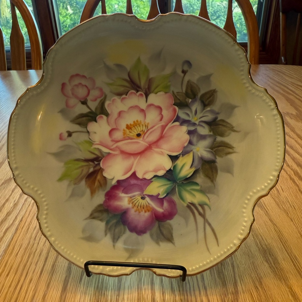 Vintage Porcelain Hand Painted Decorative Plate